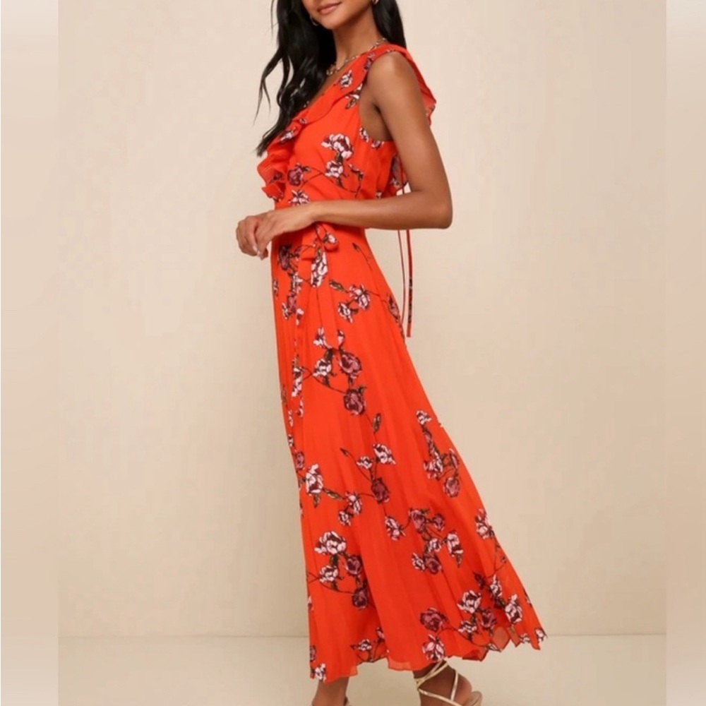 Tropical maxi sundress, pleated floral vacation dress, backless sundress